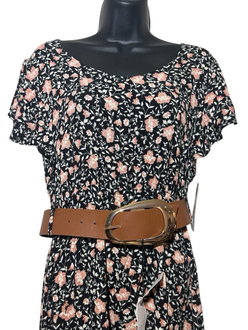 Bundle Deal - Wallflower Black Floral Dress Small + Zara Belt - Picture 3 of 10